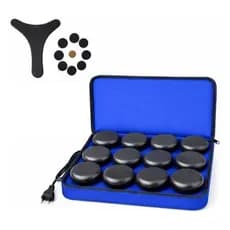 Kit Premium 12 Pedras Vulcânicas Lapidadas + Bolsa Térmica AZUL