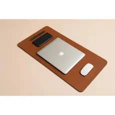 Mousepad 70x30cm Couro Ecologico Antiderrapante Setup Marrom