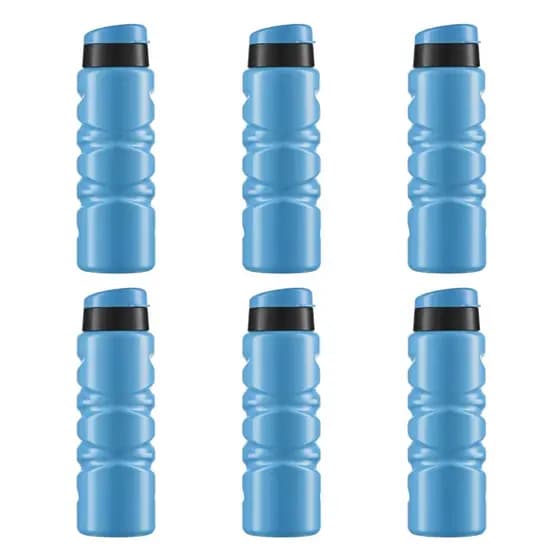Kit 6 Squeeze Plástico Style Azul Fluorescente 750ml Ergonômico