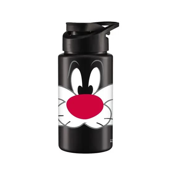 Squeeze Plástico Frajola Preto 500ml com Alça Esporte e Treino