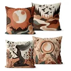 Kit 4 Capas de Almofadas Decorativas 45x45 - Natureza