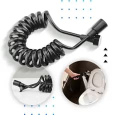 Mangueira para Ducha Higiênica Banheiro Chuveiro Tubo Flexivel em Forma de Mola com Rosca Metal 3 metros