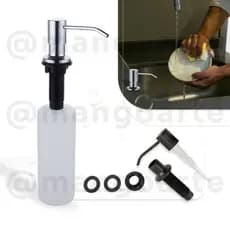 Dispenser Porta Detergente Inox 500 ml Sabão Líquido Embutir Pia Granito Dosador Acoplar  Cozinha Banheiro