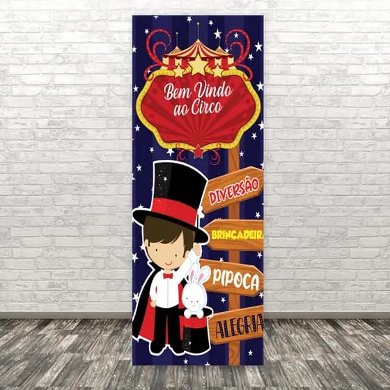 Capa para Painel Vertical Circo 2,20m x 1,50m SEM Elástico Decorativa Sublimada