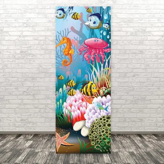 Capa para Painel Vertical Fundo do Mar 2,00m x 1,00m SEM Elástico Decorativa Sublimada