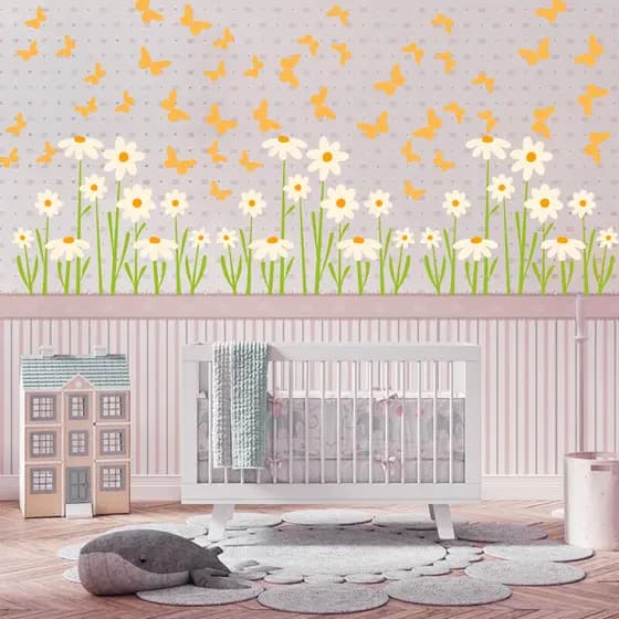 🌼 Adesivos de Parede Margaridas – Toque Delicado e Natural na Decoração