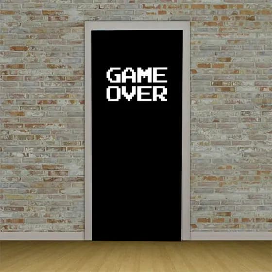 Capa de Porta Decorativa Sublimada com Elástico Veste Fácil 0,85x2,10 Temática Video Game