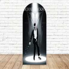 Capa para Painel Romano Arredondado Michael Jackson 2,00m x 1,00m Com Elástico Decorativa Sublimada