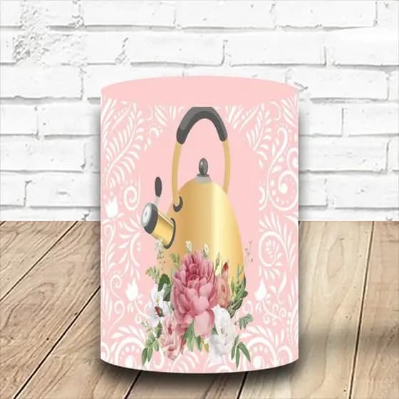 Capa para Cilindro Chá de Cozinha Unitário Decoração Festa Tecido Sublimado com Elástico Veste fácil