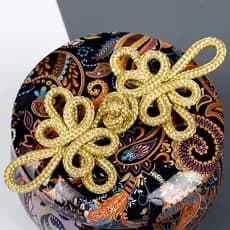 Fechos De Fixação De Nó De Libélula Com Botão Cheongsam De Fio Dourado YU