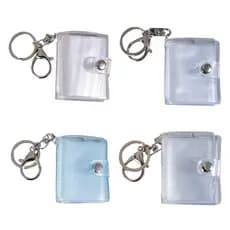 YU 1 Polegada Mini Pequeno Álbum De Fotos 16 Bolsos Armazenamento Com Chaveiro Para Cartão De Imagem