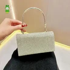Espumante Strass Noite Embreagem Cristal Borla Bolsa Alça De Metal
