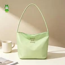 Elegante Bordado Balde Saco Leve Minimalista Estilo Coreano Bolsa Versátil Axilas De Ombro Moda Portátil Diária