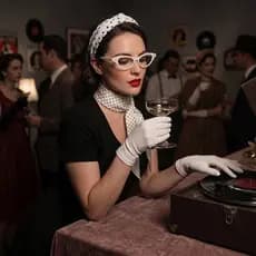 HAN 1950S Acessórios Fantasia 50S Cachecol Gatos Óculos Olho Bandana Brincos Ponto Trajes Cosplay Hallowe