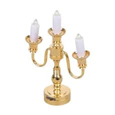 GOO Antigo 3 Braços Em Miniatura Candeeiro De Mesa Modelo Estatueta Para Casa Boneca Sala Estar E Quarto Decoração Cena