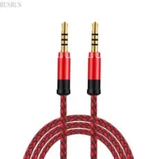 RUNRUN Áudio 1 5 M Comprimento E 3 5 Mm Conectores Banhados A Ouro Fio Trançado Nylon Durabilida