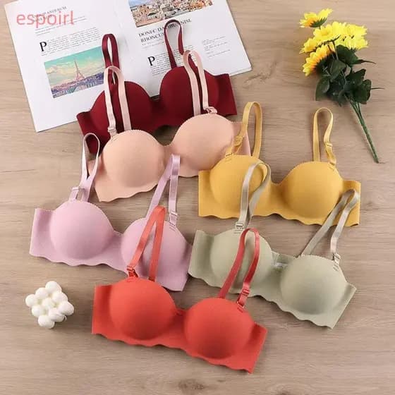 ESPOIR1 Sutiãs Push Up Ajustáveis Para Mulheres , Sutiã Sem Costura Anti-Flacidez Em Cor Doce , Confortáveis Suavização