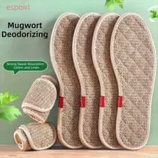 ESPOIR1 Palmilhas De Linho De Algodão , Almofadas De Calçados Esportivos Respiráveis Absorventes De Suor , Resistentes A