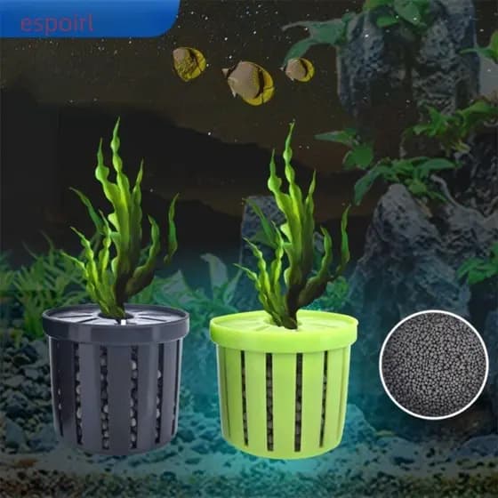 ESPOIR1 Cesta De Plantio Hidropônico Para Tanque De Peixes , Vaso De Vidro Plantado , Suporte Plantas De Aquário Suspens