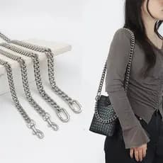 Acessórios De Corrente High-End Bags Bolsa Ultralight Silver Aluminum Metal Correia Metálica De Um Ombro