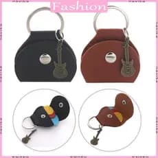 Porta-Palhetas Guitarra Portátil Chaveiro Bolsa Armazenamento Fácil Usar