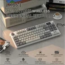 Teclado Mecânico Gamer K86 – 75% Wireless, Hot-Swap, RGB, Tela TFT, Premium