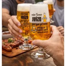 Taça de Vidro para Cerveja 300ml Personalizada Frase Divertida, Taça  vidro 300ml personalizada com a frase “Não tomo j