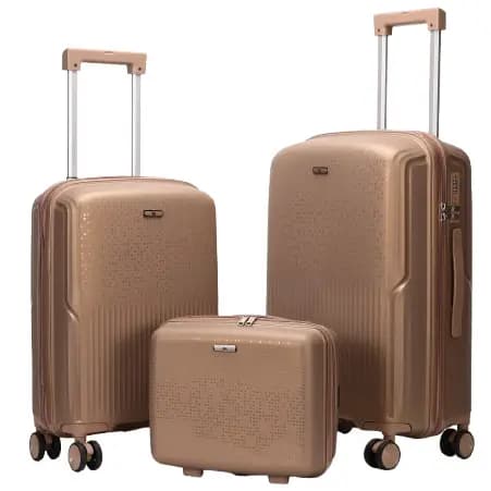 Kit 3 Mala Polipropileno e Frasqueira De Viagem 14" 20" 24" 10 kg e 23 kg Bordo P6