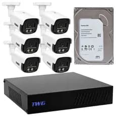 KIT CFTV 6 CAMERAS 2MP 20M STAR PLUS COM DVR HD 1TB SEM CABEAMENTO