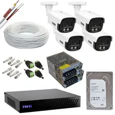 KIT CFTV 4 CAMERAS 2MP 20M IMAGENS NOTURNAS COLORIDAS DVR 4 CANAIS COM HD 1TB