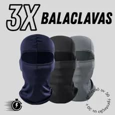 kit 3 Toucas Ninja balaclava Preta - toca - Proteção solar de Rosto - Uv 50+