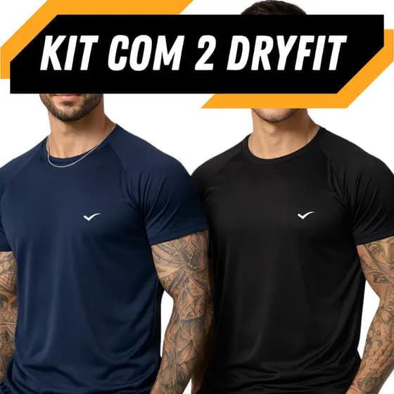 Kit 2 Camisetas Dry Fit Masculina - Casual - Treino - Academia - Esportes - Exercícios - Corrida