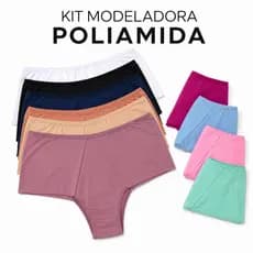 Kit Calcinha Alta Modeladora Tradicional Poliamida Segura Barriga Pós Parto Alzira