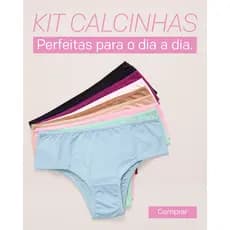 Kit Calcinhas Tradicional Poliamida Altura Media Não Marca Confortável