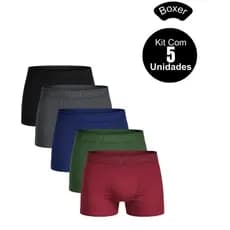 Kit 5 Cuecas Boxer Masculina Microfibra Não Enrola
