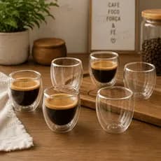 Copos De Vidro Dupla Camada Borasilicato 100ml para Café chá