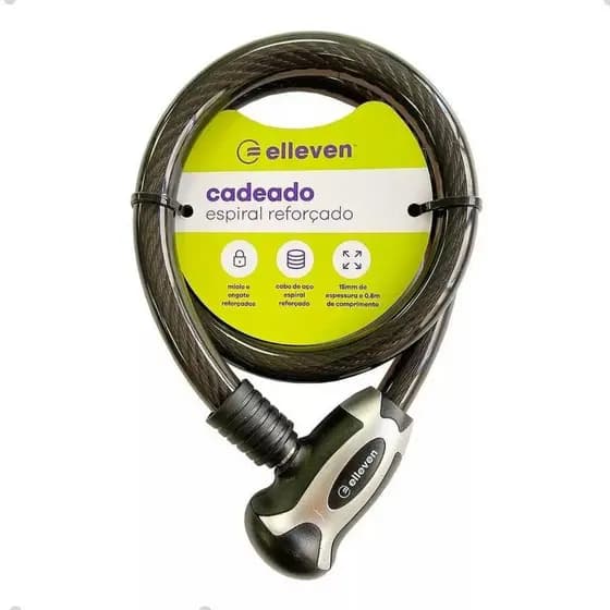 Cadeado Para Bicicleta Corrente Com Chave Bike, Moto, Portão em Aço 80x15 cm Elleven Antifurto