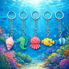 100 MINI Chaveiros  Fundo do Mar lembrancinhas  Festa Peixes Moda Praia