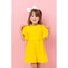 roupa menina infantil criança natal ano novo amarelo vermelho conjunto macaquinho casual festa