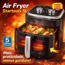 Fritadeira Eletrica 5Litros Air Fryer Fritar Sem Oleo Assar Grelhar Visor Interno Luz Led 220v 1350w