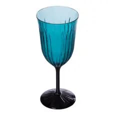 2 cores Taça Acrílico  Vinho Lapidada 370 ml Azul,caramelo plasutil