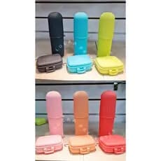 Kit Para Viagem Porta Escova de Dente Multiuso e Saboneteira Multiuso Plasútil colorido