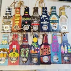 KIT 2 PLACA DECOR C/ ABRIDOR GARRAFA MDF 20X7 dia dos pai presentes