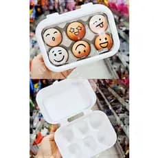 Porta Ovos 6 Cavidades com Tampa Organizador de Geladeira Caixa para Ovos Plástico Resistente Porta Ovo Compacto Armazen