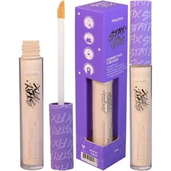 Corretivo Líquido Stay Fix - HB9121 - C00 - RUBYROSE 3,9ml