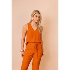 Conjunto Feminino Cecília Alfaiataria Calça Blusa Plus Size Elegante Moda Social Casual Tendência