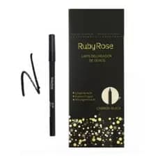 Kit 6/12 Lápis Delineador Ruby Rose HB050 | Preto Intenso, À Prova D’Água, Alta Pigmentação