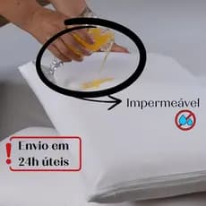 Kit Fronha Impermeável 2 Capa para Travesseiro com Zíper 100% Algodão Percal 180 Fios