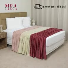 Manta Bolinha Casal Queen 2,20x2,40m Cobertor Macio Mantinha 100% Poliéster Quente Confortável