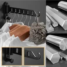Suporte Retrátil para Roupas ou Acessórios Gancho com 6 Furos